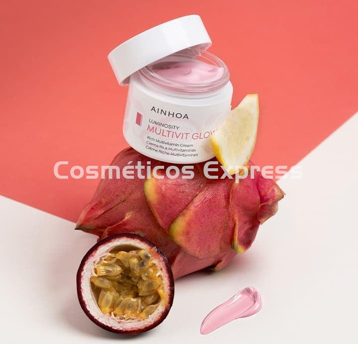 Ainhoa Cosmetics Pack Multivit Glow Crema RICH, Sérum y Emulsión Solar - Imagen 2