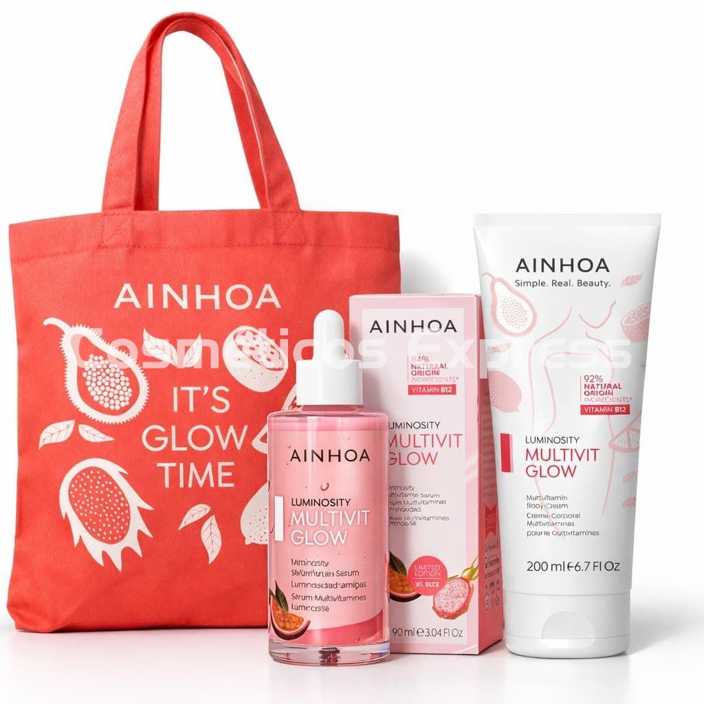 Ainhoa Cosmetics Pack Multivit Glow Sérum Facial XL y Crema Corporal Luminosity - Imagen 1