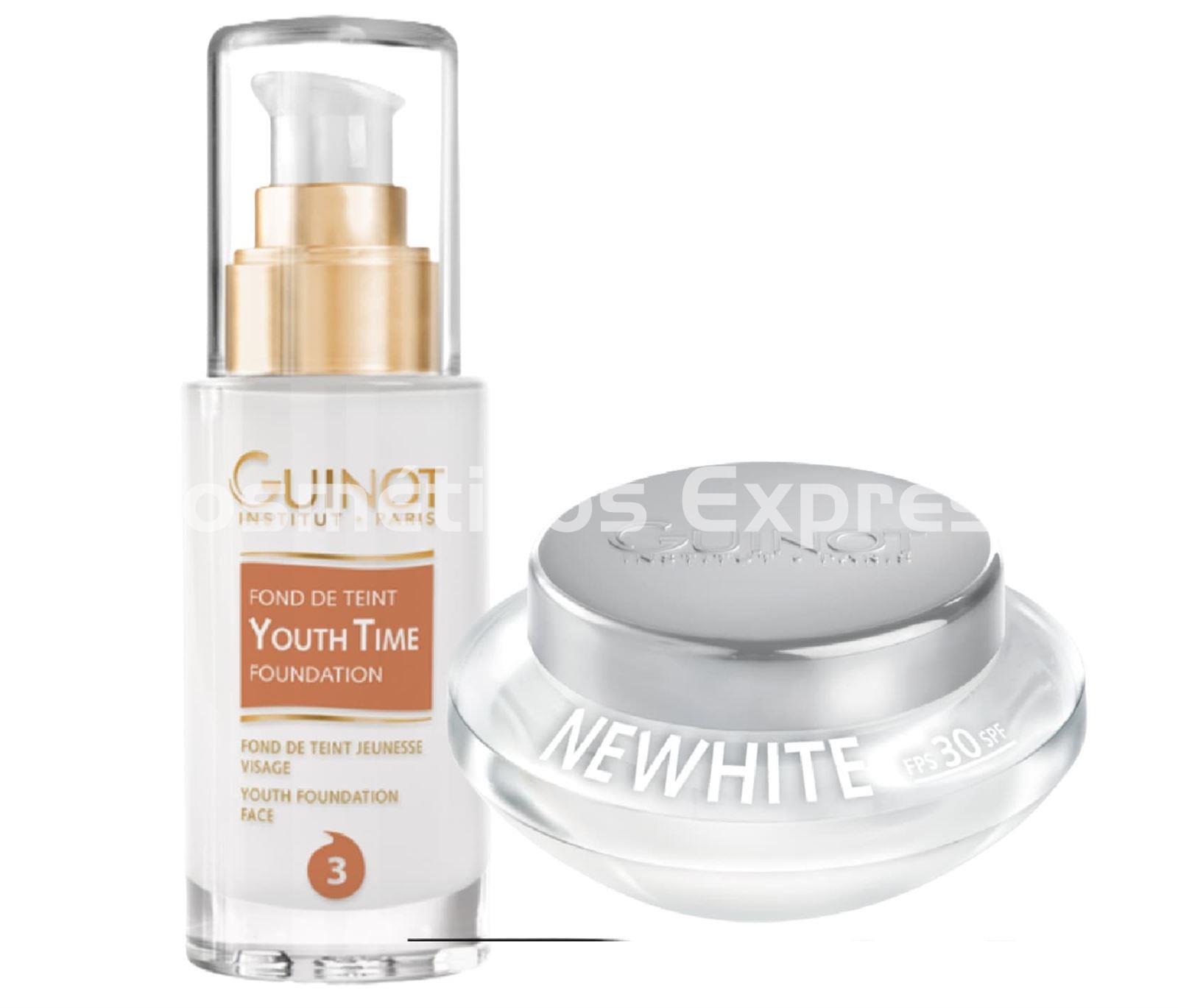 Guinot Pack Crème Jour NEWHITE FPS 30 y Fond de Teint Youth Time n°3 - Imagen 1