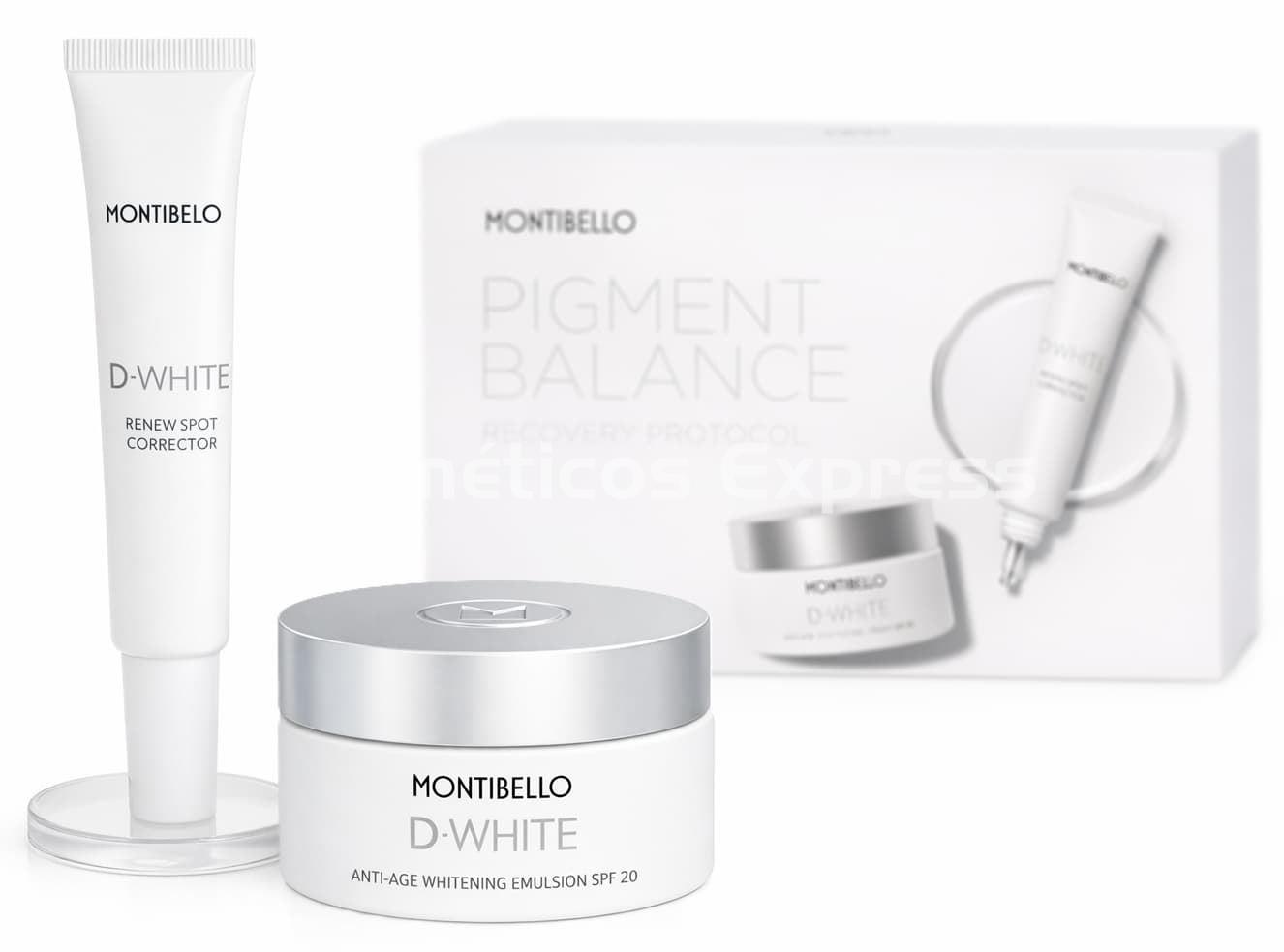Montibello Pack Despigmentante D-White Emulsión SPF 20 y Renew Spot - Imagen 1