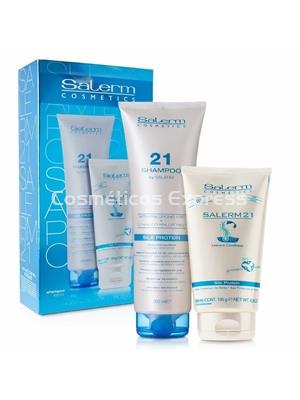 Salerm 21 Dúo Champú y Acondicionador Silk Protein - Imagen 1